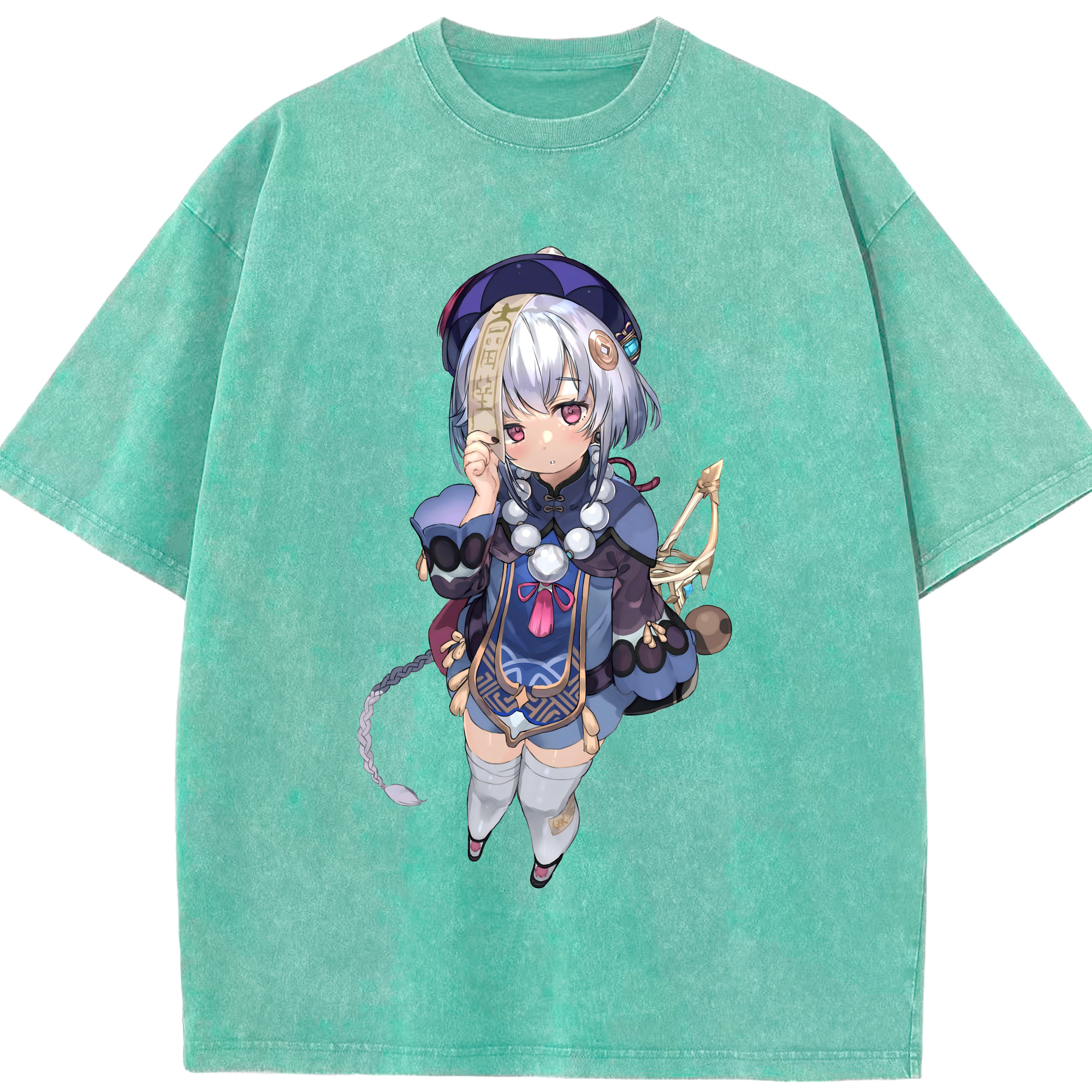 げんし神 七七 なな  genshin Nana 綿100% ヴィンテージ風 半袖Tシャツ（フロントプリント）